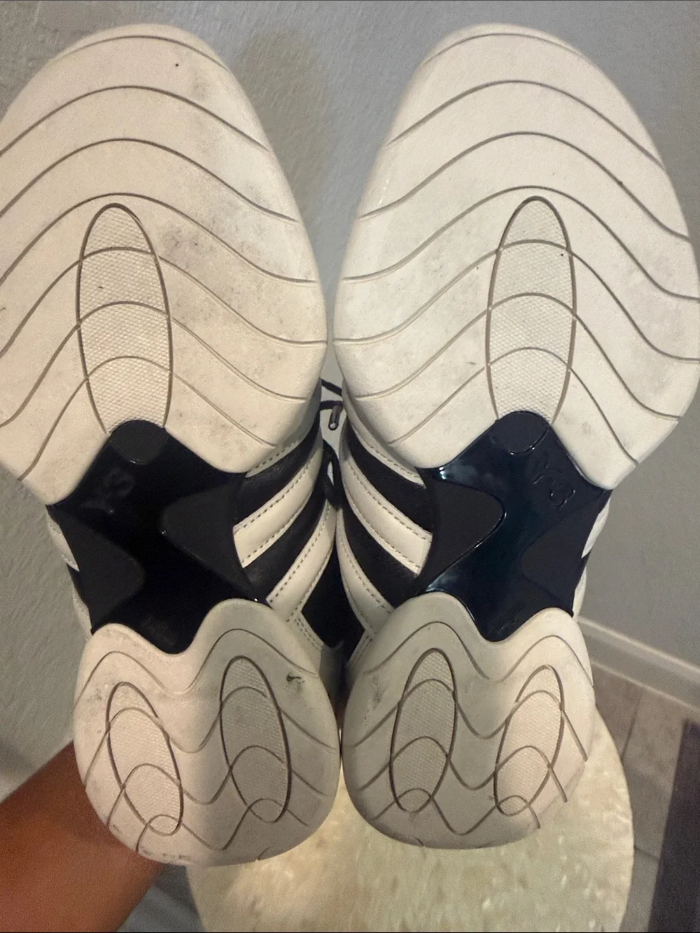 Yohji Yamamoto Black and White Striped Leather Sneakers size 5